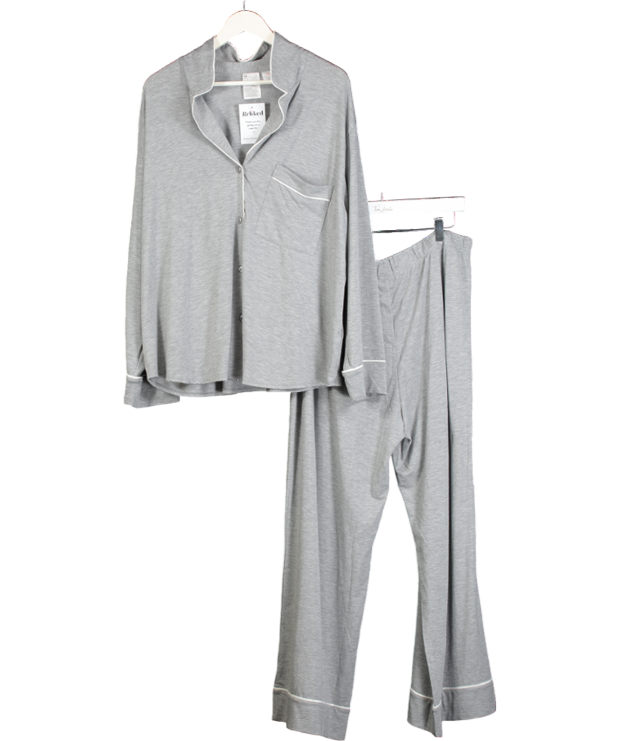H&M Grey Viscose Blend Pyjama Set UK XL