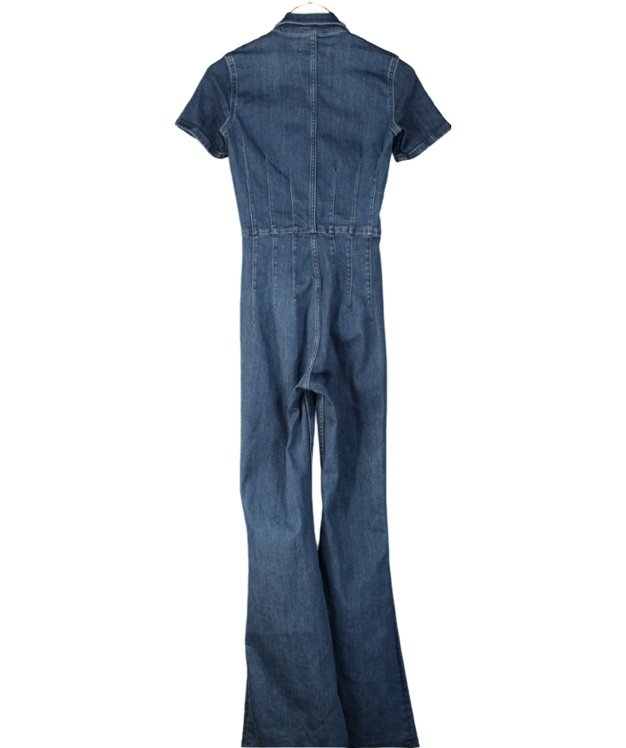 Free People Blue Jayde Flare Jumpsuit UK XS