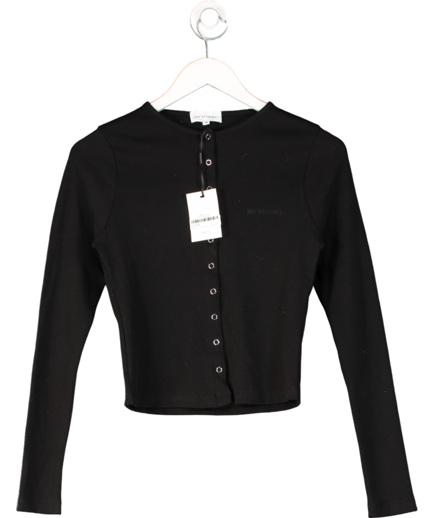 Brandy Melville Black Ribbed Cardigan UK M