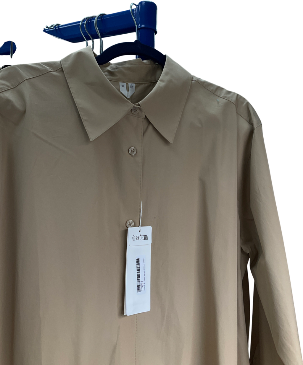Arket Beige Oversized Shirt Dress UK 12