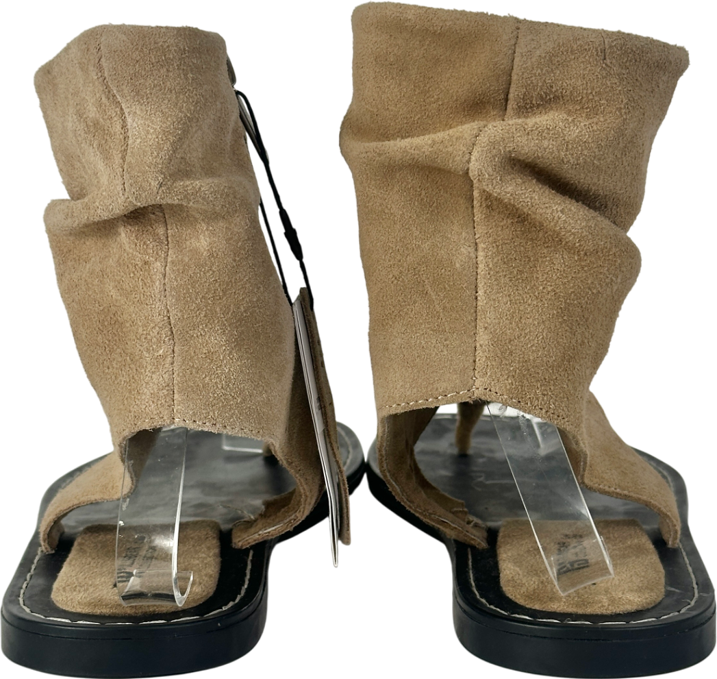Pull&Bear Beige Leather Boot Style Sandals UK 5 EU 38 👠