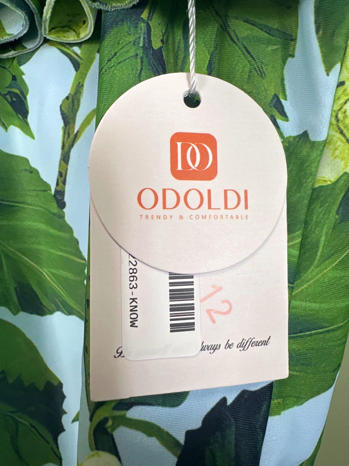 ODOLDI Green Floral Off-Shoulder Swimsuit UK S