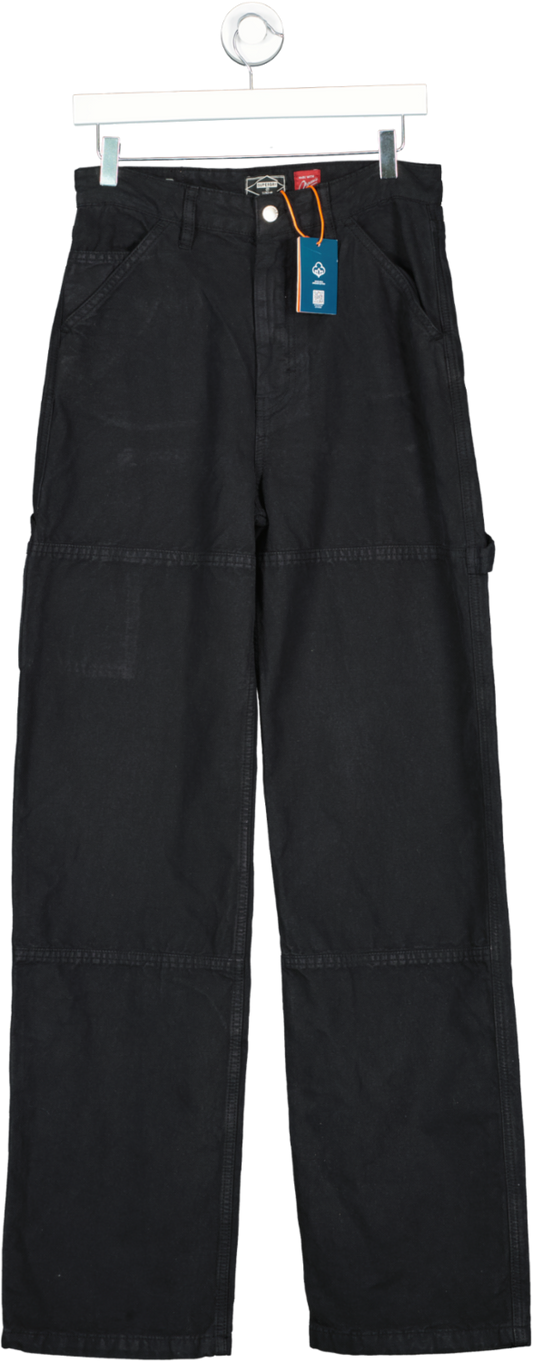 Superdry Black Organic Cotton Vintage Wide Carpenter Pants W28