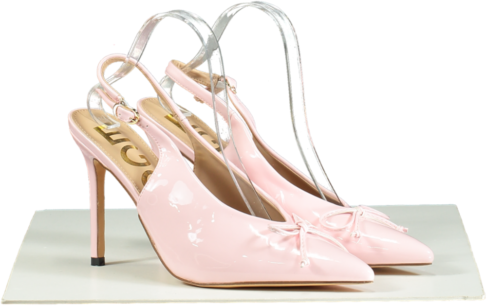 EGO Pink Patent Slingback Heels UK 4