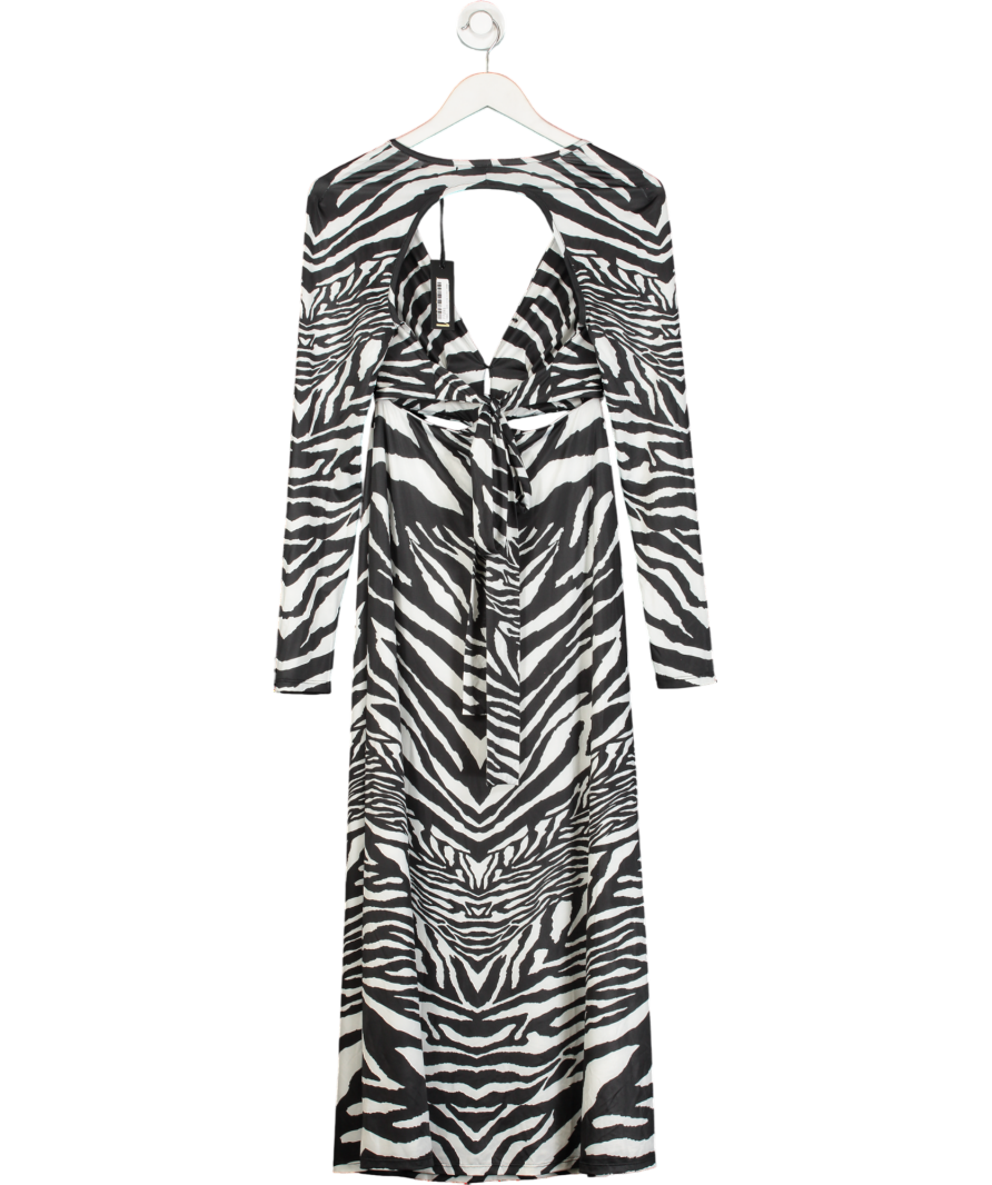 AFRM Black / White Zebra Print Cut Out Maxi Dress UK XS