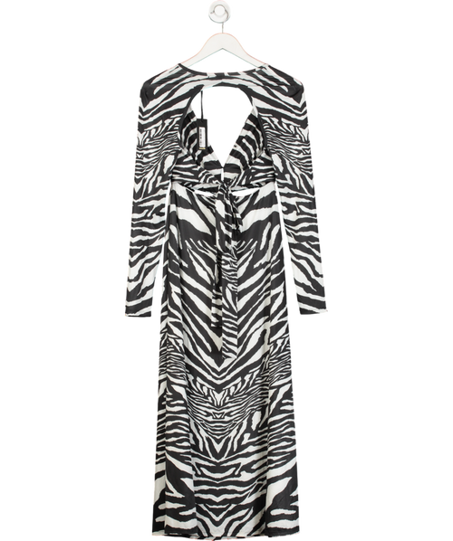 AFRM Black / White Zebra Print Cut Out Maxi Dress UK XS
