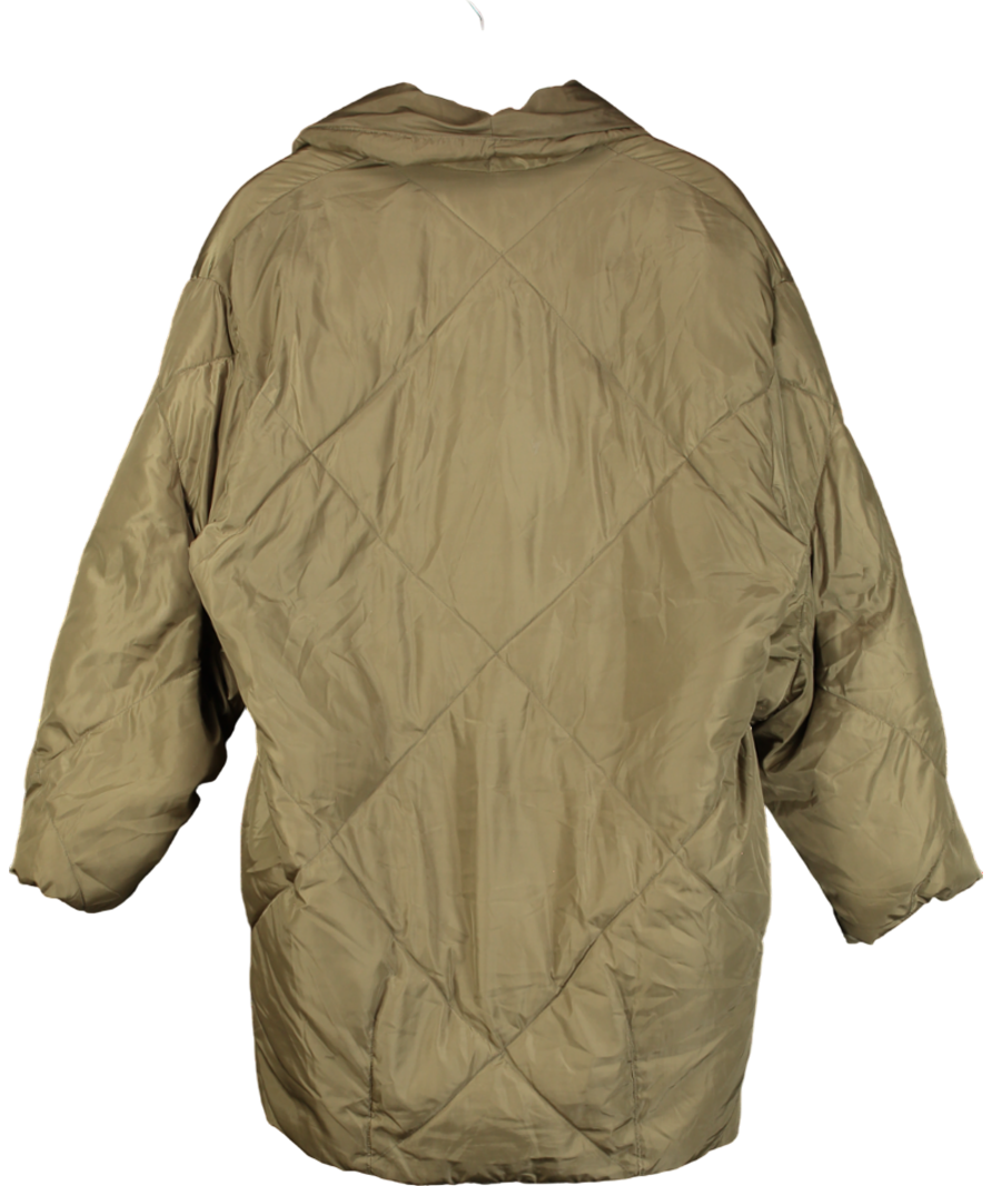 Free People Green Oversized Double Breasted Puffer UK S