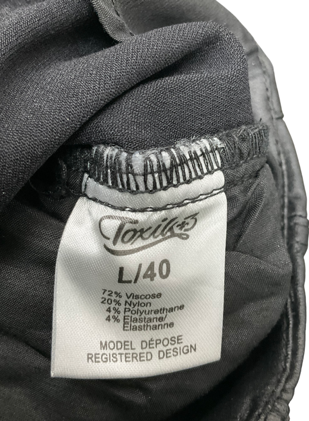 Toxik 3 Black Matte Coated Pu Straight Cut Jeans UK 12