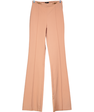 Elisabetta Franchi Pink High Waist Flare Seam detail Trousers UK 8