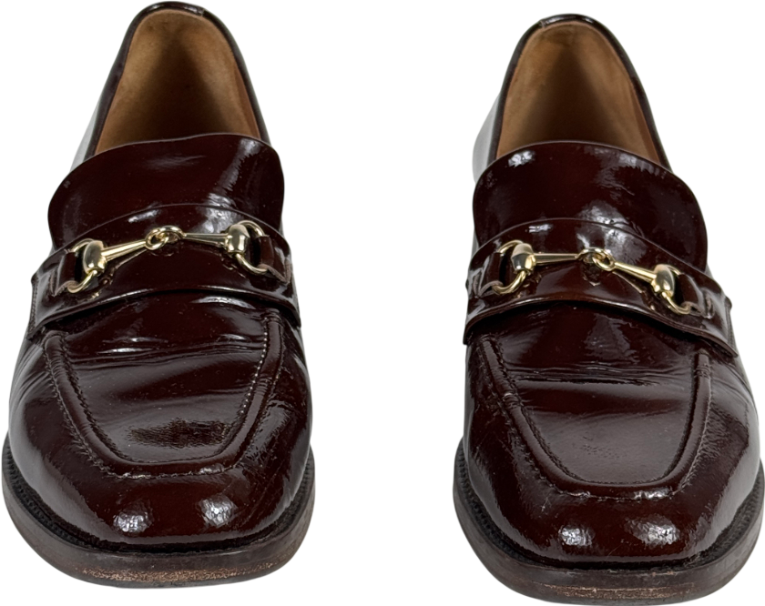 BOBBIES PARIS Dark Brown Raphaëlle Leather Loafers With Gold Snaffle UK 9 EU 42 👠