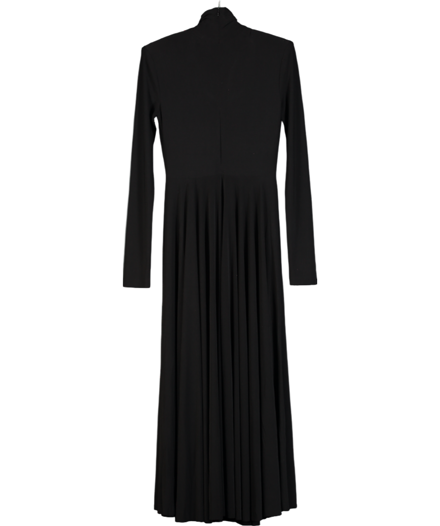 Norma Kamali Black Turtle Neck Midi Dress UK XS