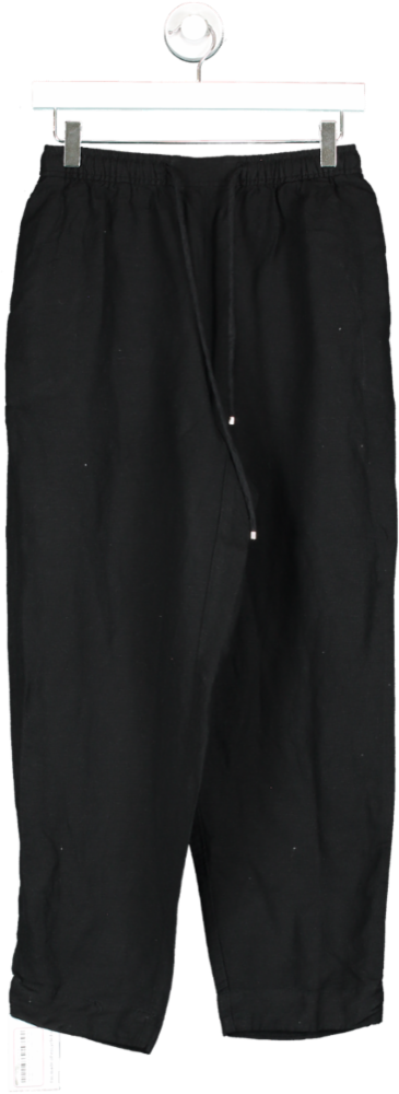 Oysho Black Linen Blend Trousers UK S