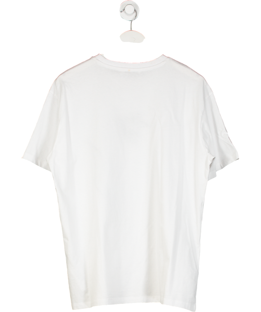 NA-KD White Embroidered Round Neck Oversized Tee UK S