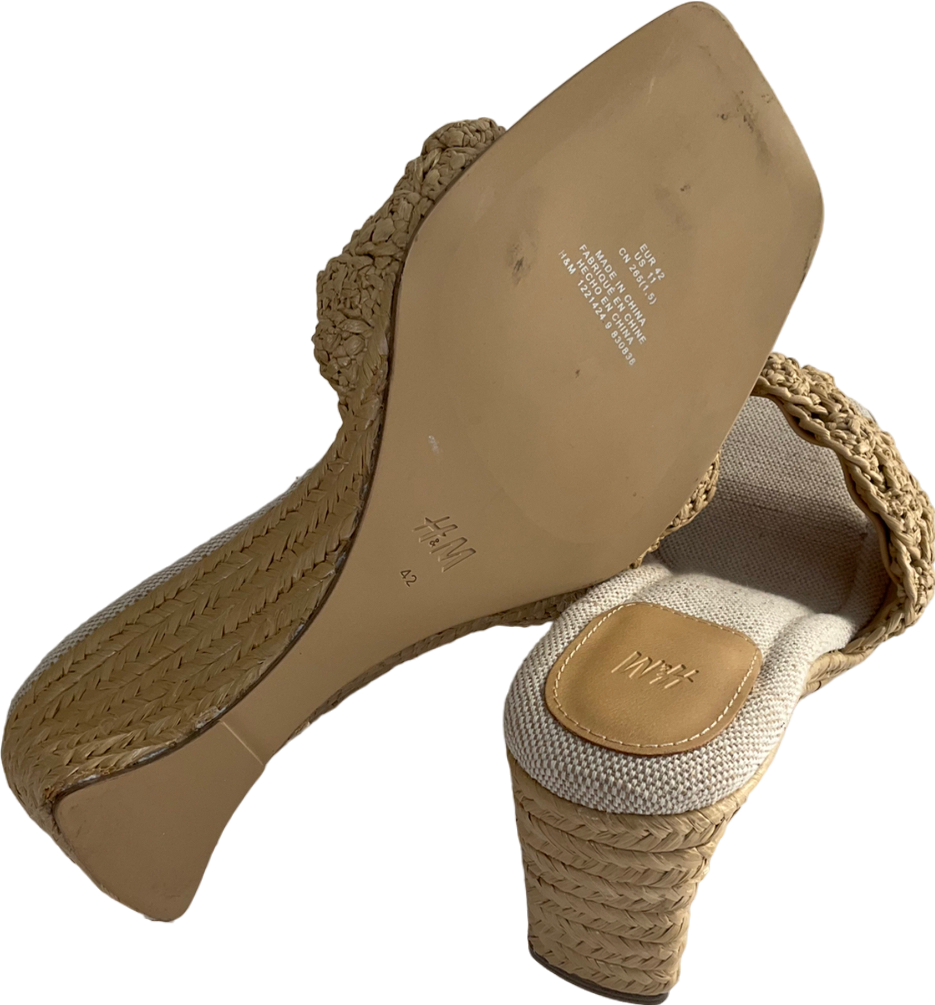 H&M Nude Wedge-heeled Espadrilles UK 9 EU 42 👠
