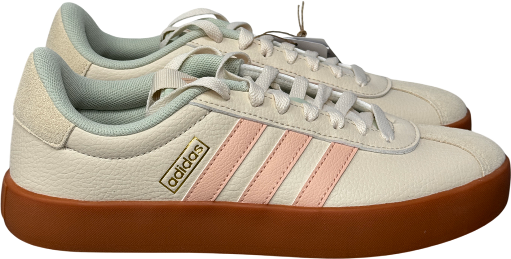 adidas Vl Court 3.0 Cream . Wonder White Powder Coral Trainers UK 5 EU 38 👠