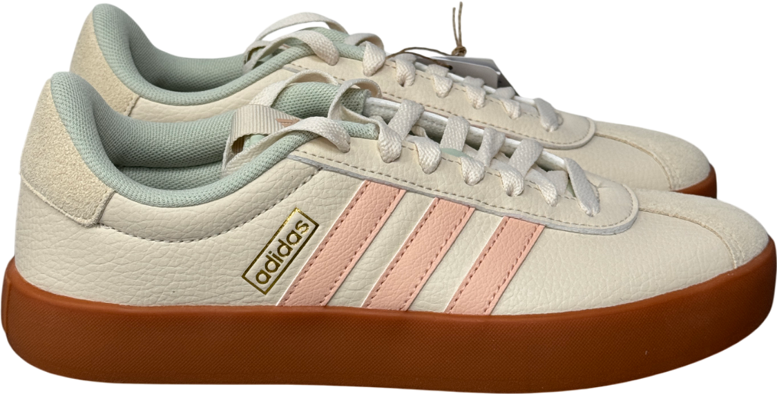 adidas Vl Court 3.0 Cream . Wonder White Powder Coral Trainers UK 5 EU 38 👠