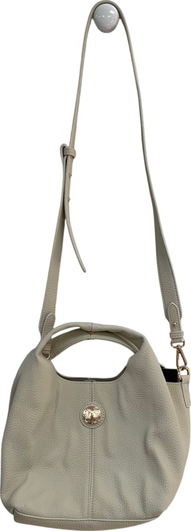 Cream Leather Look Bag One Size