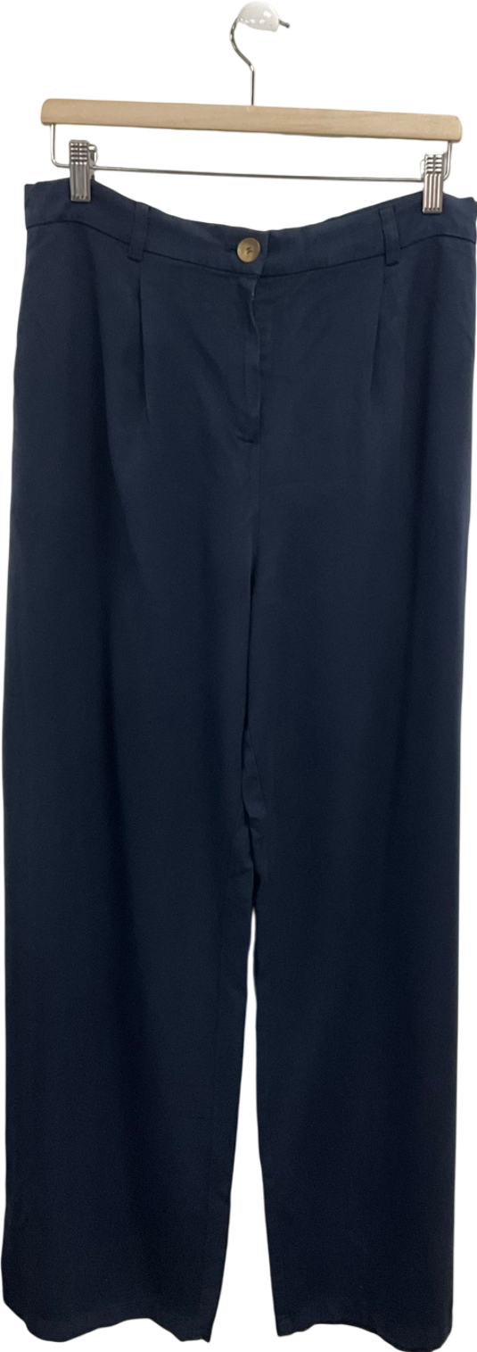 naz Blue Tencel Trousers UK L