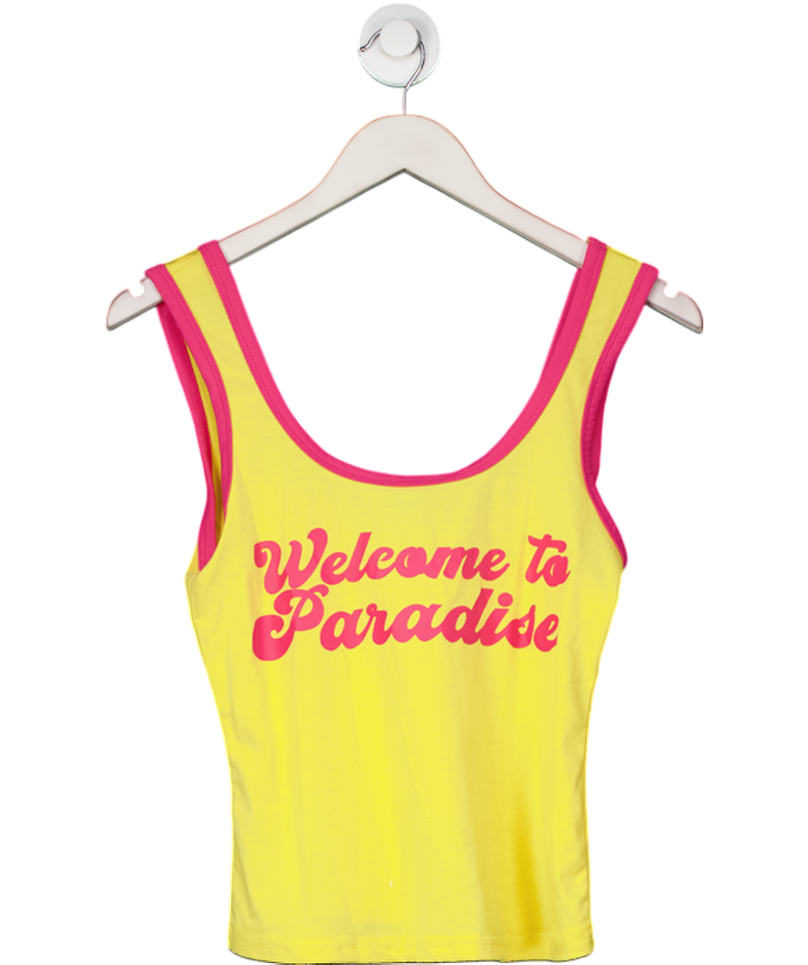 Sumwon Yellow Retro Sleeveless Tank Top UK M