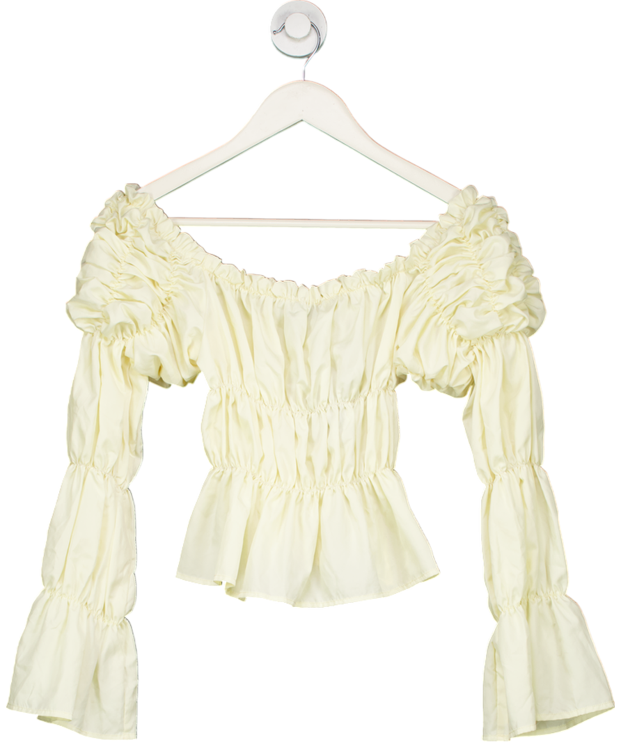 LAAGAM Buttermilk Yellow Ruched Top UK S