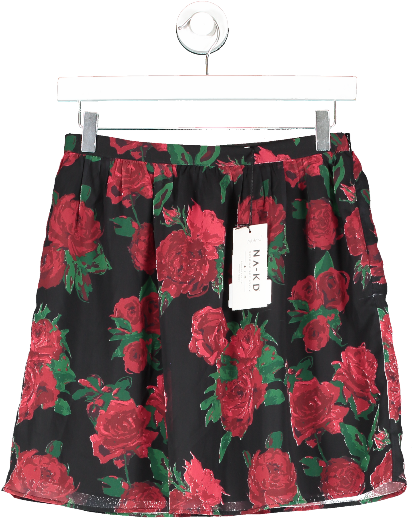 NA-KD Black Sheer Frill Mini Skirt UK 4
