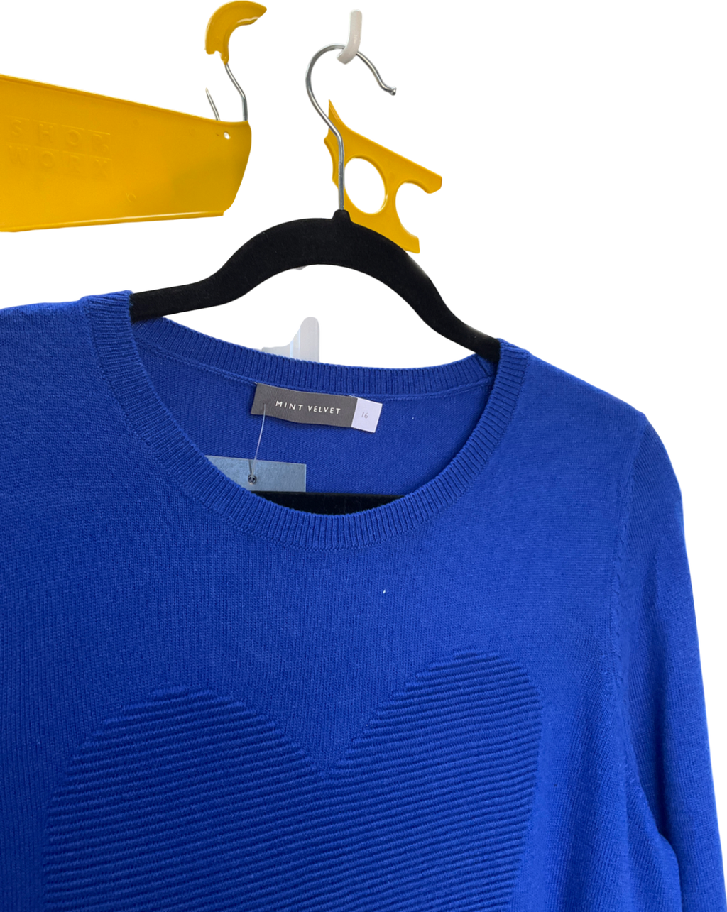 Mint Velvet Blue Ottoman Heart Jumper UK 16