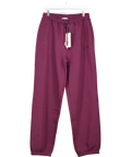 Bo + Tee Purple Brushed Cotton Jersey Mid-rise Relaxed Joggers In Burgundy UK M