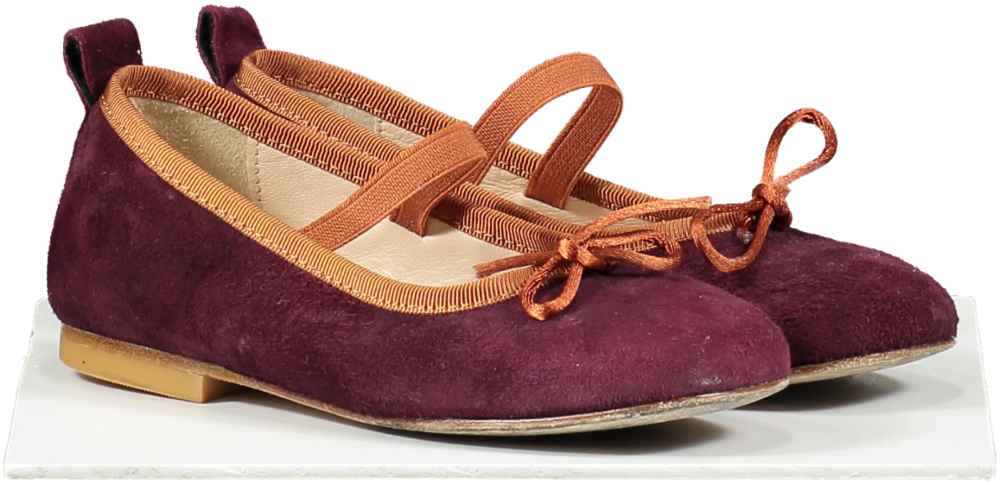 Bonpoint Purple Ballerinas With Elastic Strap UK 9.5 EU 27 👼