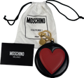MOSCHINO Black Big Heart Calfskin Bag Charm / Keychain One Size
