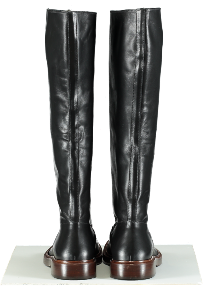 TODS Black Leather Knee Boots UK 6 EU 39 👠