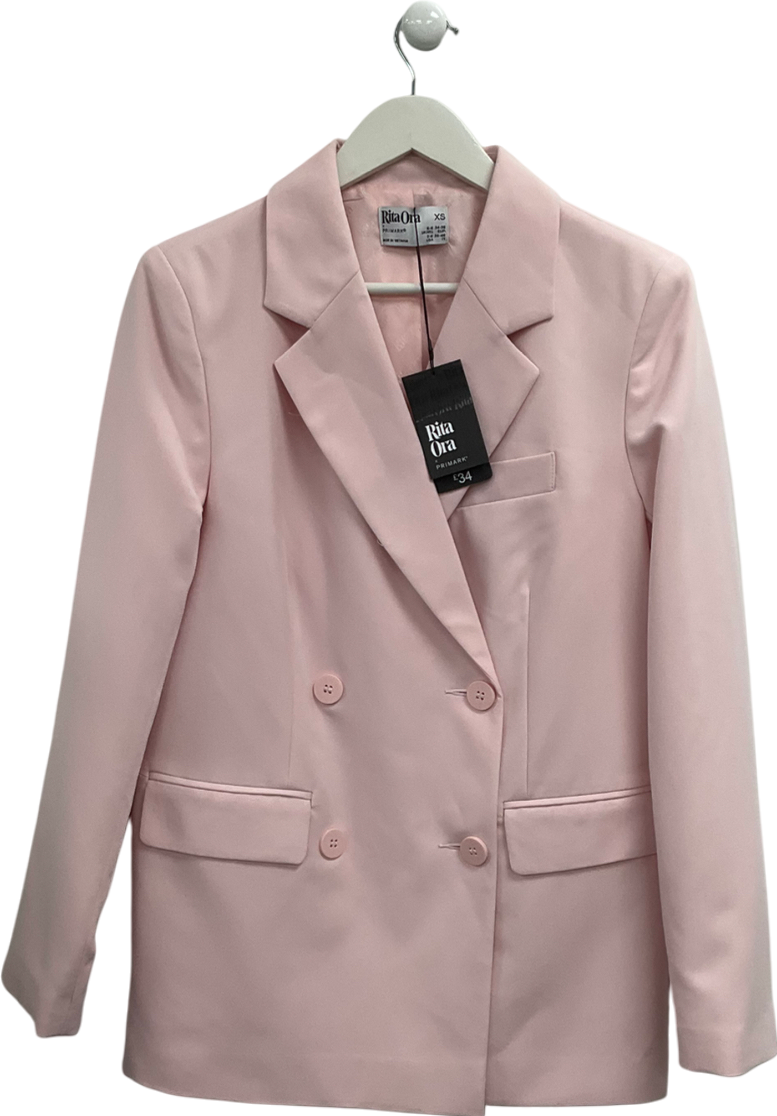 Primark Pink X Rita Ora Oversized Double Breasted Blazer UK XS