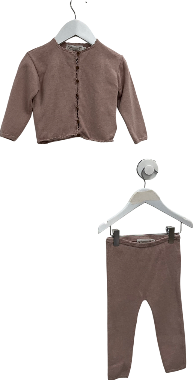 Bonpoint Pink Angelou Cardigan And Trouser Set 12-18 Months