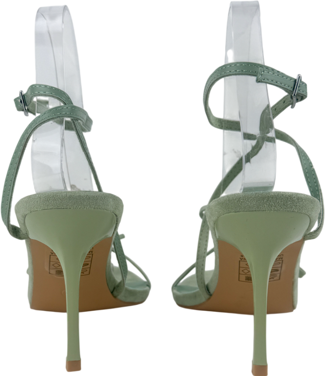 Glamorous Bow Heeled Sandals In Sage Green UK 4 EU 37 👠