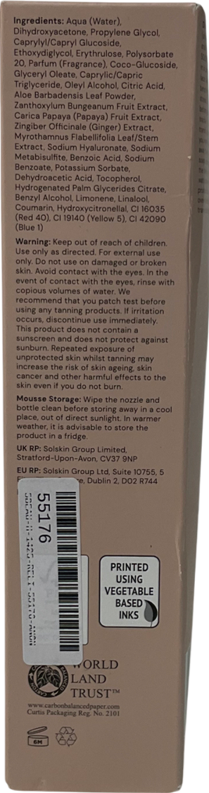 solskin Dark Self Tan Mousse Dark 200ml