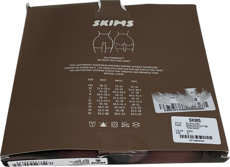 SKIMS Beige Seamless Sculpt Mid Waist Mid Thigh Short - Sand UK XL