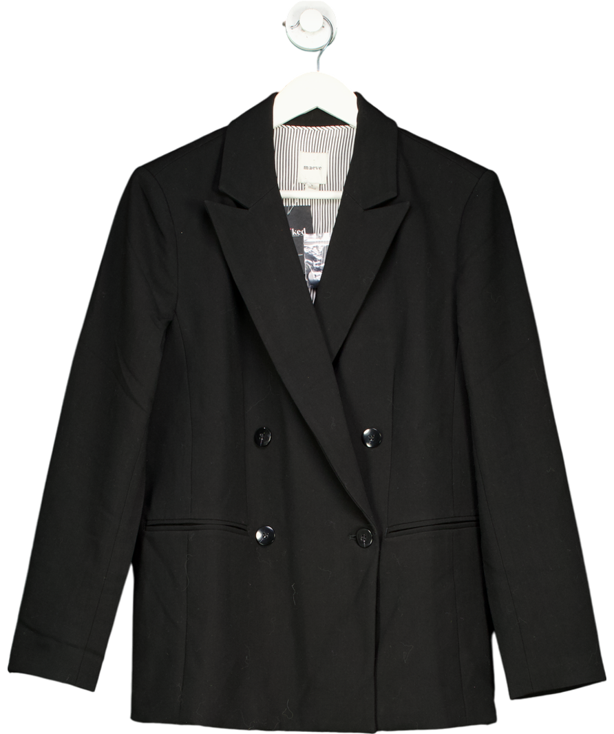 Maeve Black Double Breasted Blazer UK S