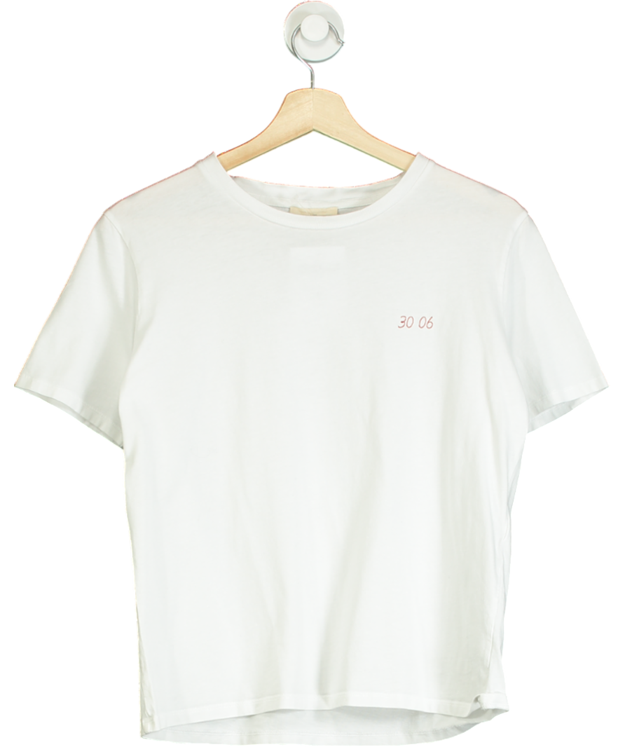 Sezane White '30 06' T-shirt UK S