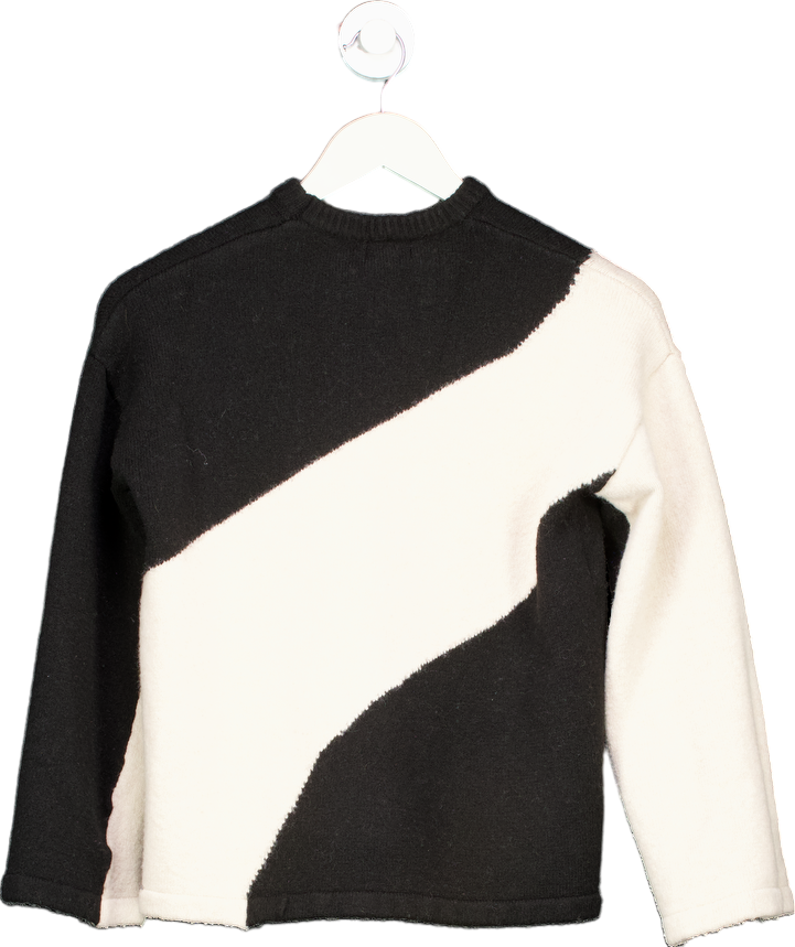 StyleCheat Black & White Colour Block Jumper UK S