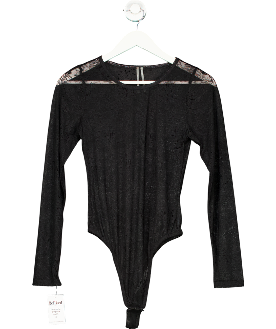 Anthropologie Black Harlowe Lace Bodysuit UK M