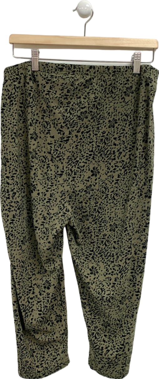 Yours Khaki Leopard Print Trousers UK 28