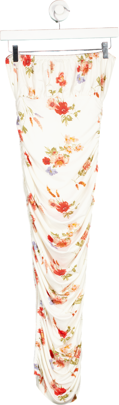 Privy White Floral Print Skirt Small
