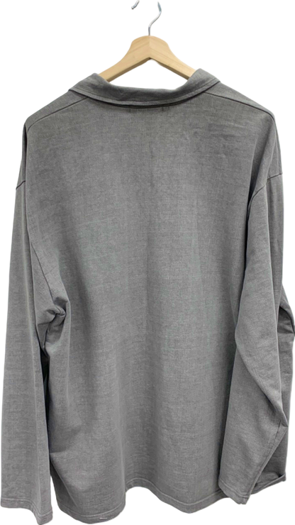 Garments Grey ARCHIVE Long Sleeve Polo Shirt UK XL