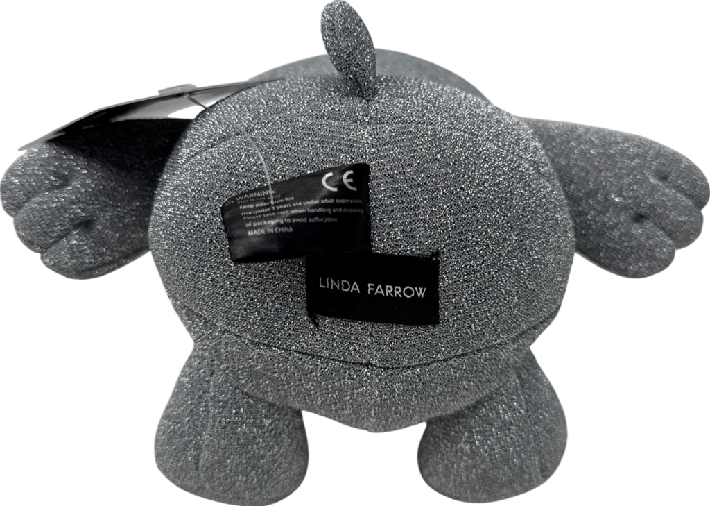 Linda Farrow Metallic Silver Lila Bear Plush Toy Collectable One Size