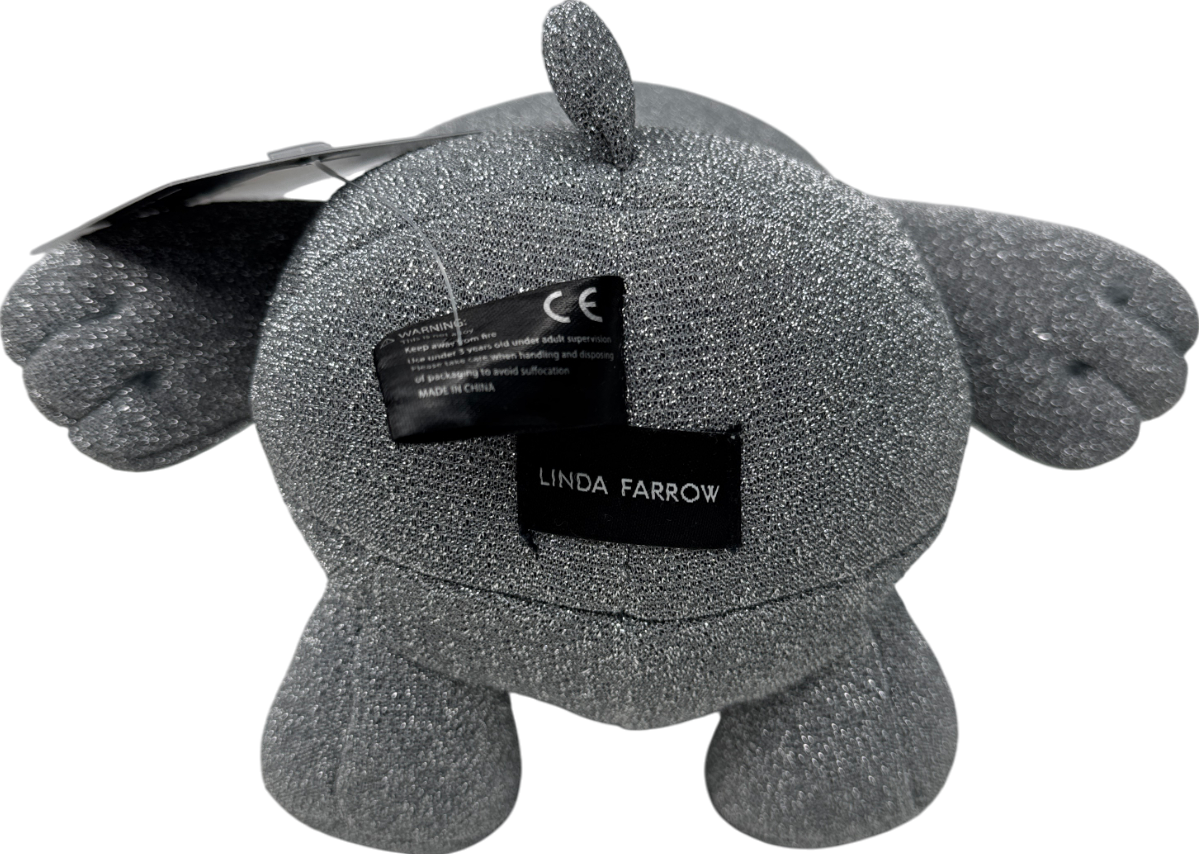 Linda Farrow Metallic Silver Lila Bear Plush Toy Collectable One Size
