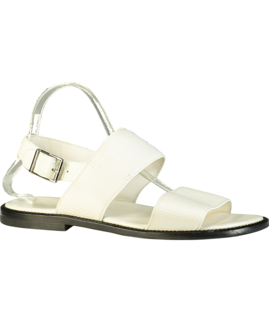 Manolo Blahnik White Bulgobis Calf Leather Sandals UK 8