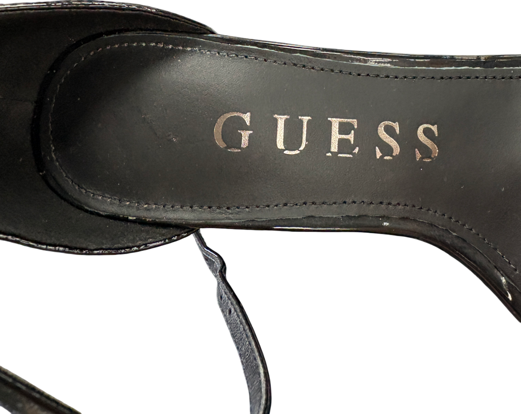 Guess Black Patent Leather Heeled Sandals UK 3 EU 36 👠