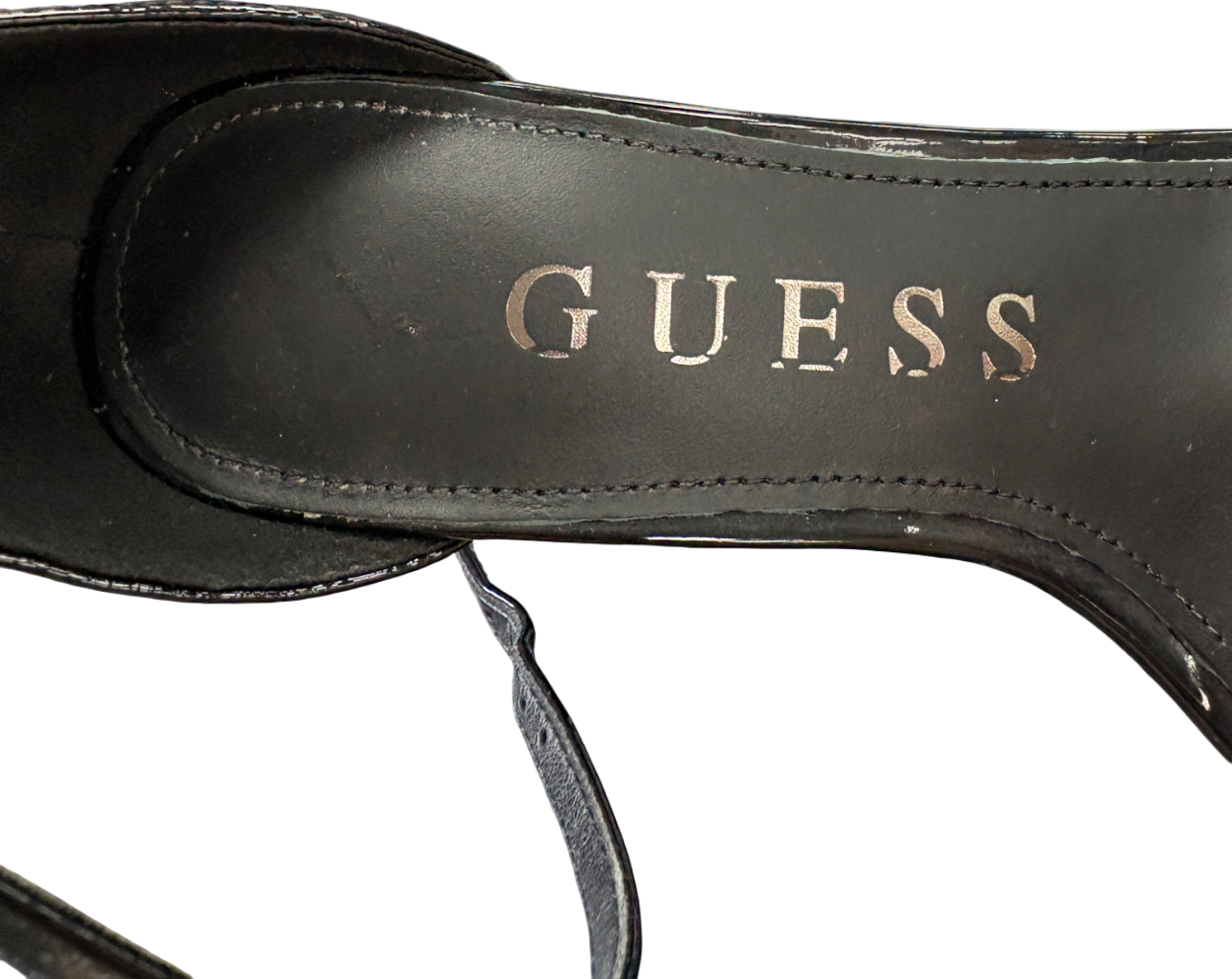 Guess Black Patent Leather Heeled Sandals UK 3 EU 36 👠