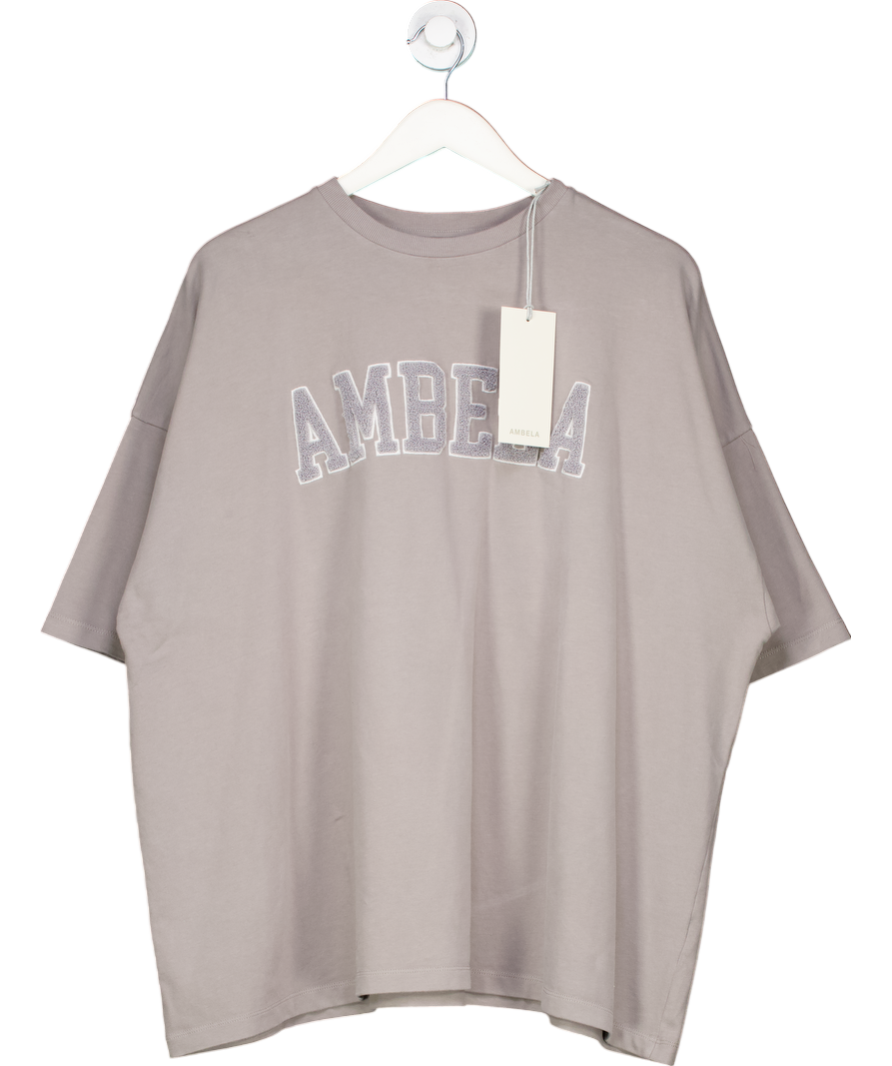 Ambela Grey Oversized Soft Cotton T-shirt UK XL