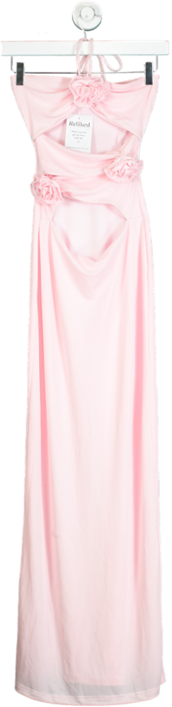 White Fox Pink Maxi Dress UK XS