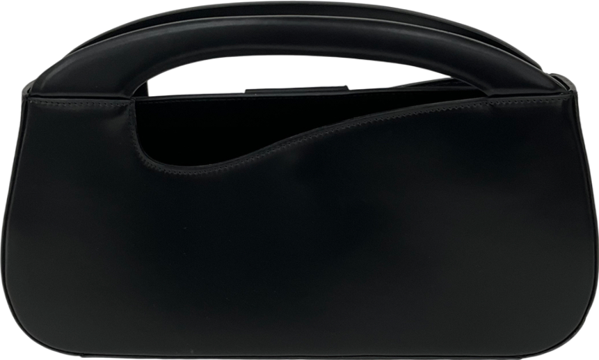 Natalie Dennis Black Large Signature Curve Bag With Leather Strap